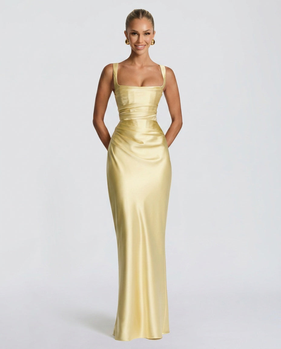 Women's Sleeveless Sequin Maxi Dress – Floor Length Evening Dress