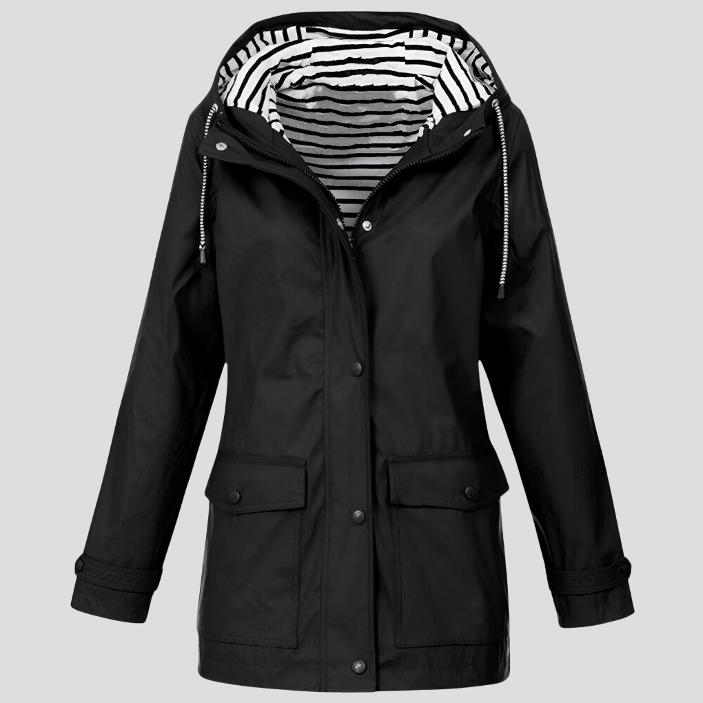 Women's Waterproof Hooded Jacket – Water-Resistant and Windproof