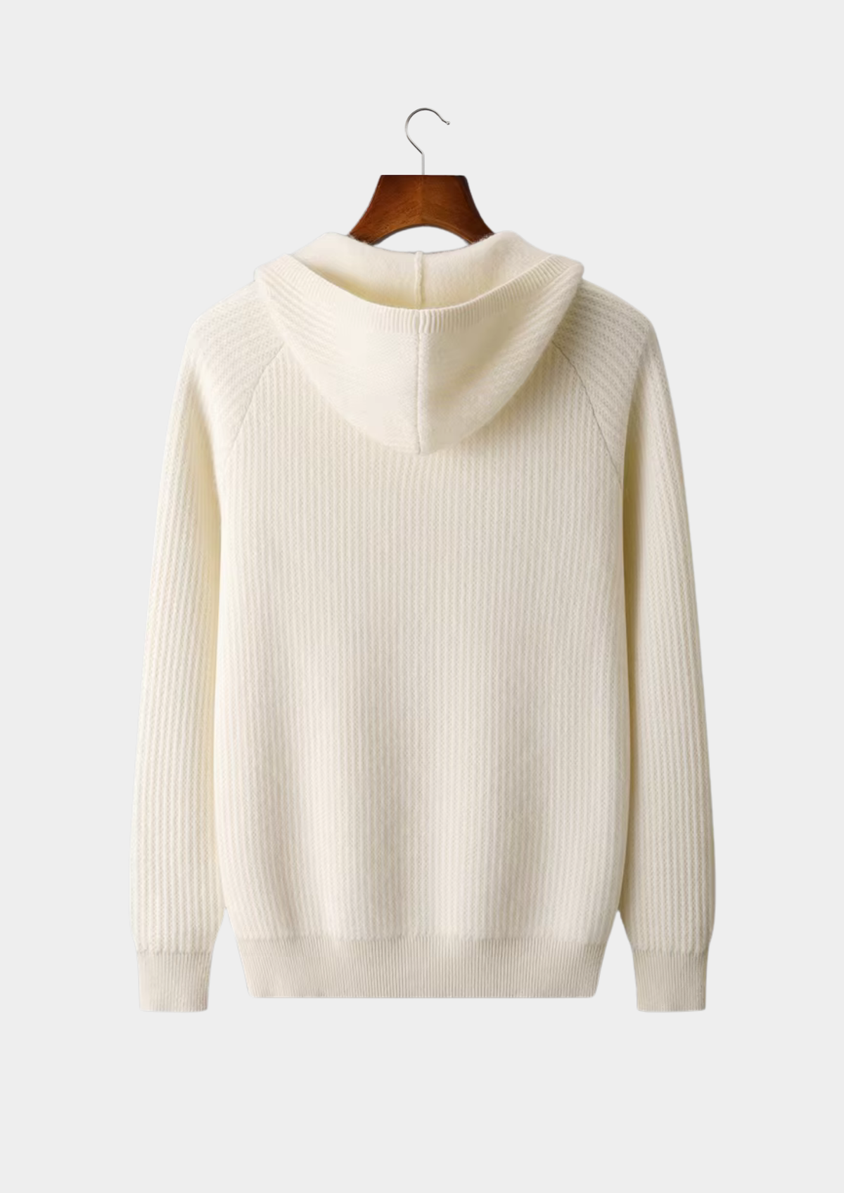 Extra-Fine Merino Wool Ribbed Zip Hoodie