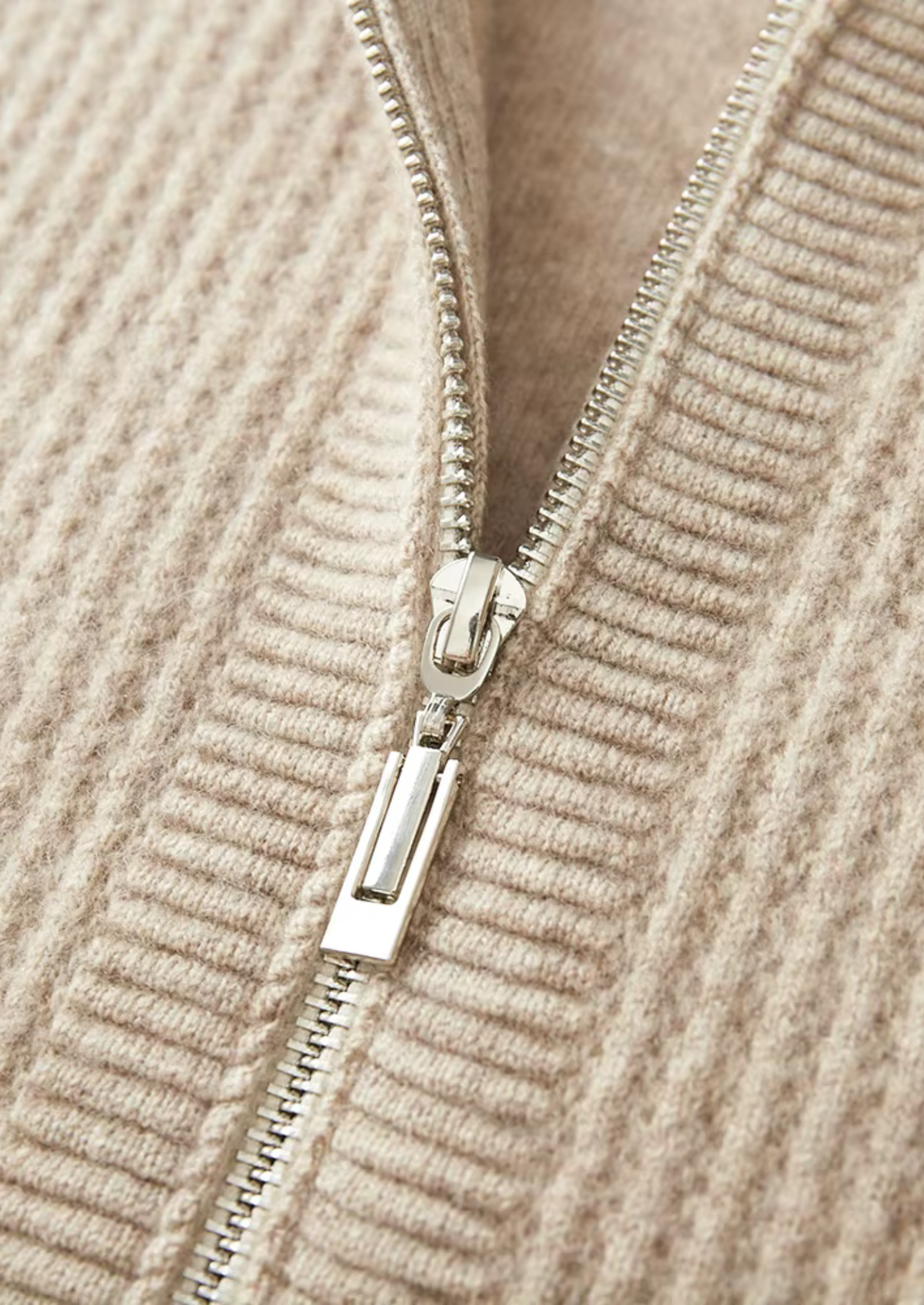 Extra-Fine Merino Wool Ribbed Zip Hoodie