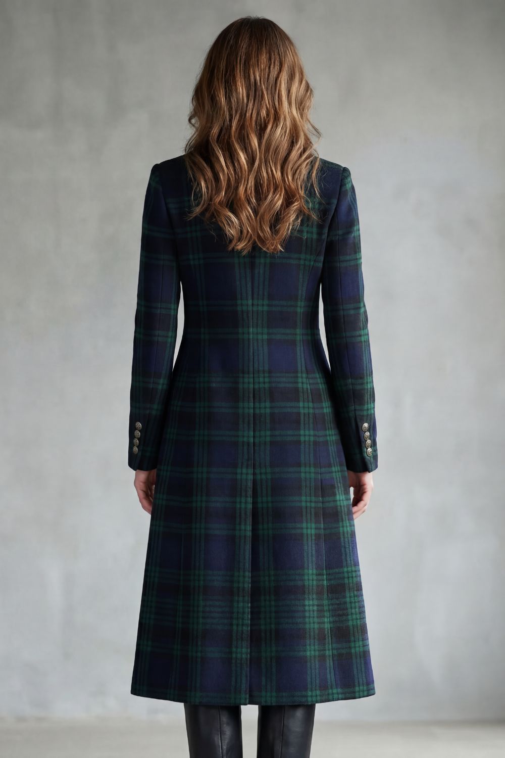 Women's Highland Check Wool Blend Coat