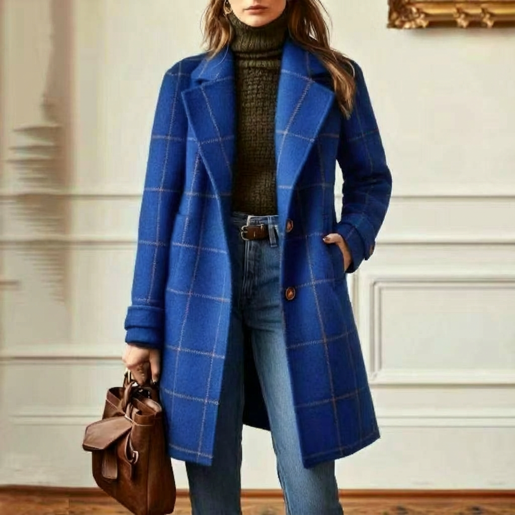 Women's Wool Check Coat