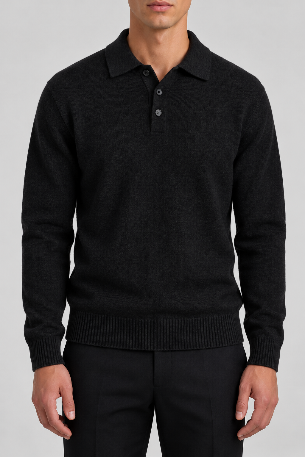 Men's Knitted Polo Jumper