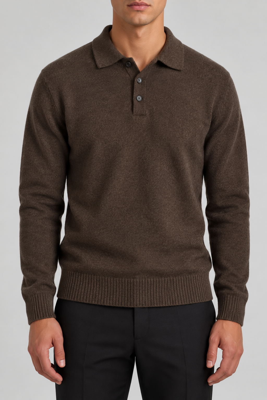 Men's Knitted Polo Jumper