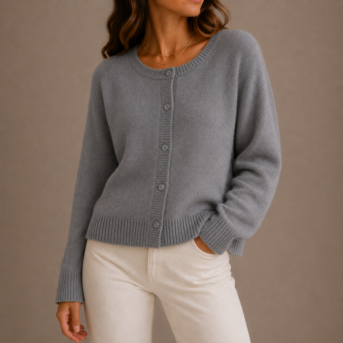 Women's Knit Cardigan – Soft Button-Up Long Sleeve Jumper