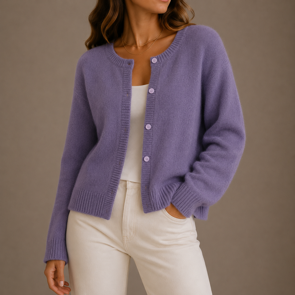Women's Knit Cardigan – Soft Button-Up Long Sleeve Jumper