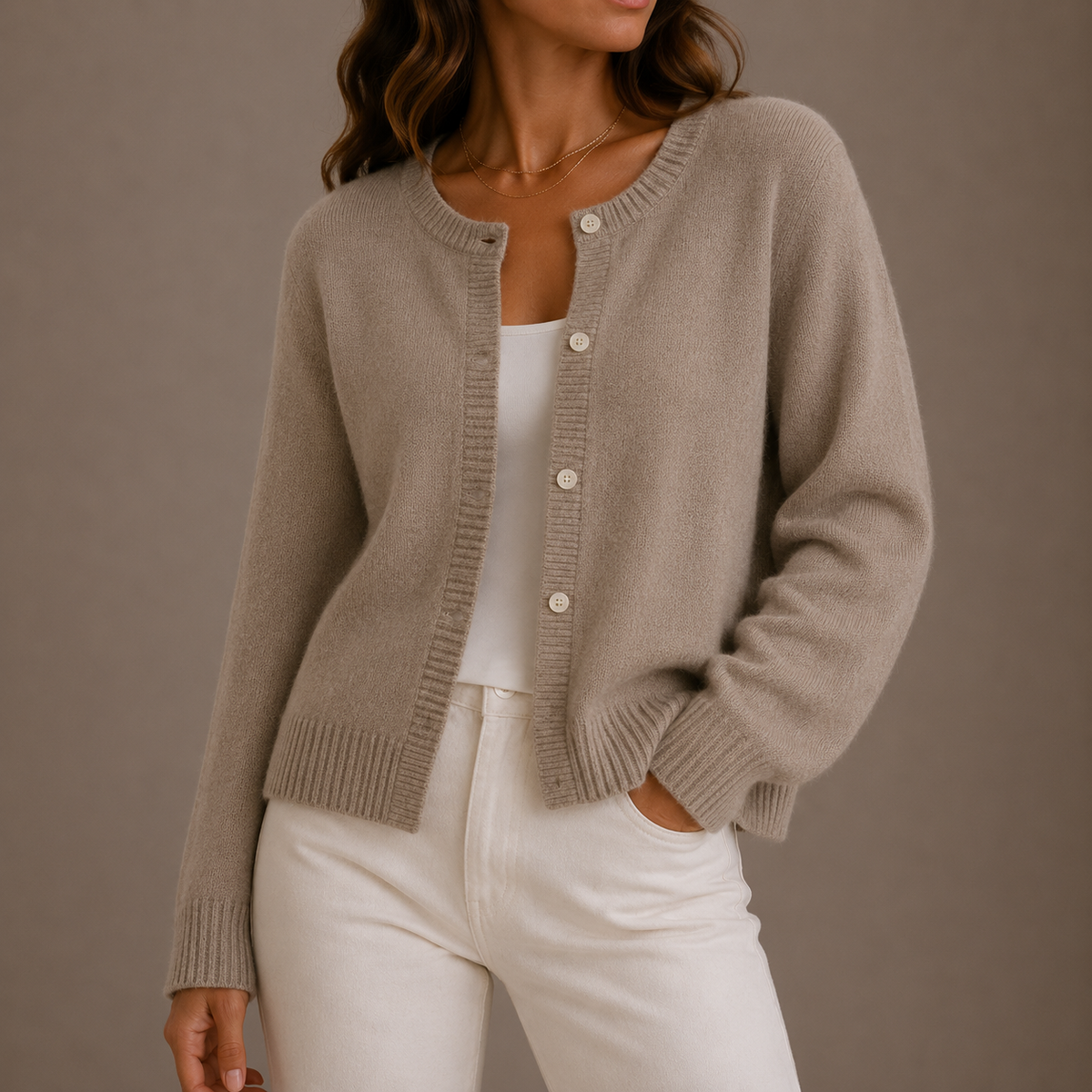 Women's Knit Cardigan – Soft Button-Up Long Sleeve Jumper
