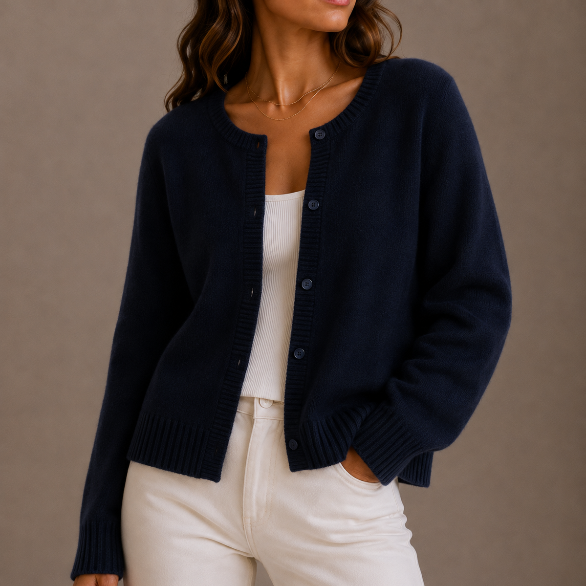 Women's Knit Cardigan – Soft Button-Up Long Sleeve Jumper