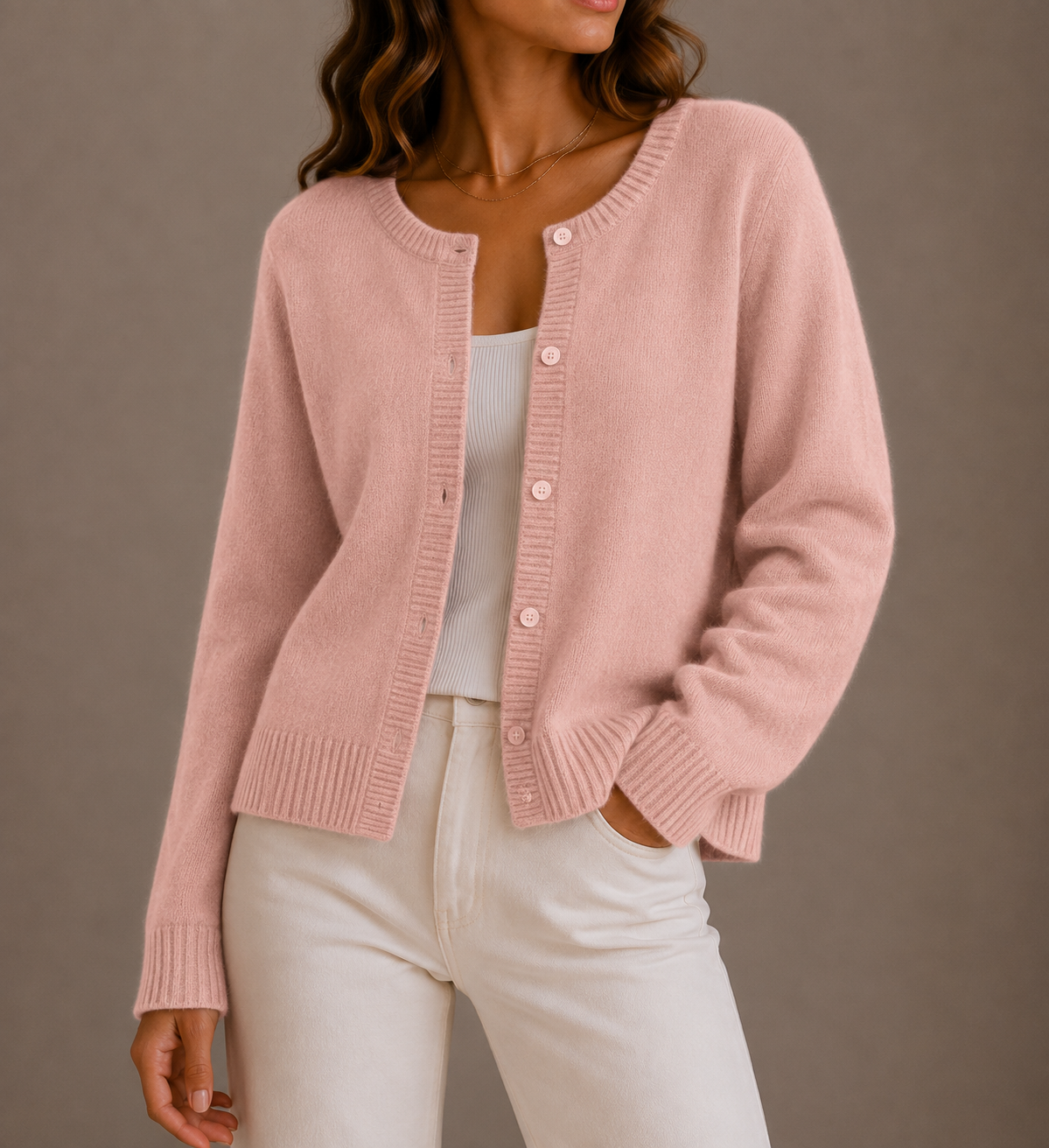 Women's Knit Cardigan – Soft Button-Up Long Sleeve Jumper