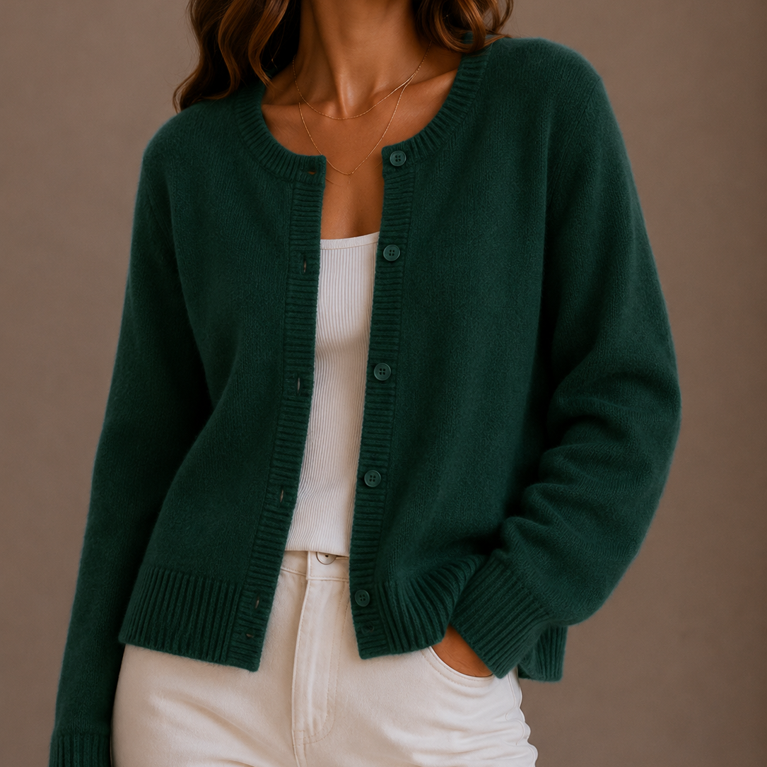 Women's Knit Cardigan – Soft Button-Up Long Sleeve Jumper