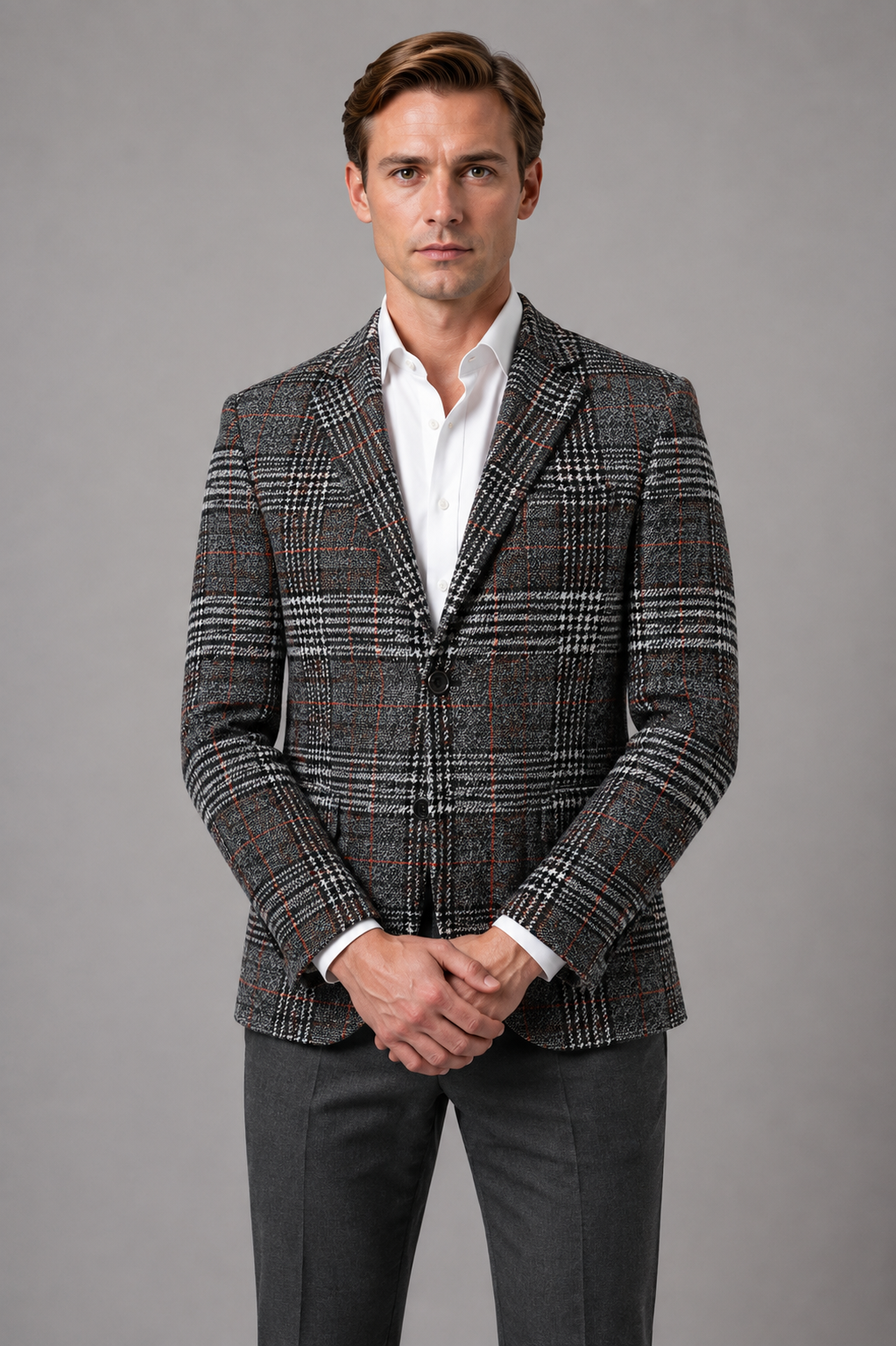 Men's Tailored Tweed Blazer – Smart Casual Jacket