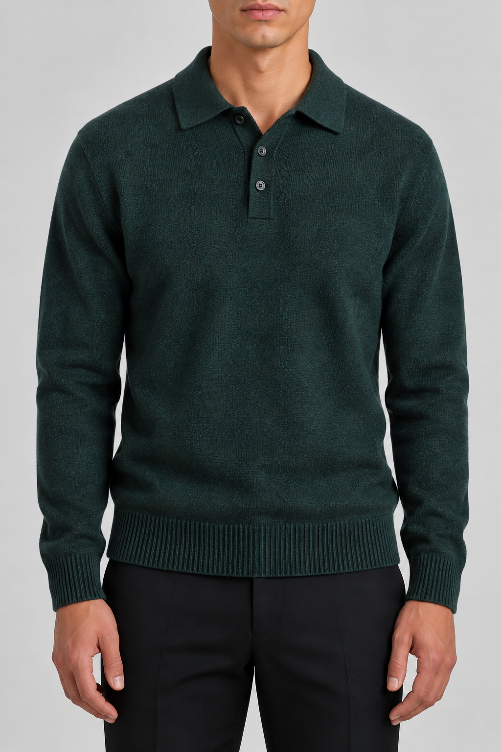Men's Knitted Polo Jumper