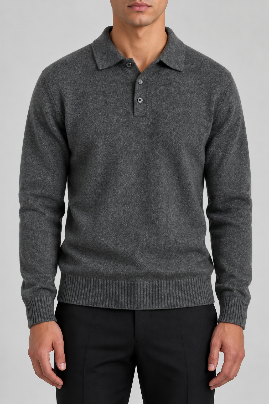 Men's Knitted Polo Jumper