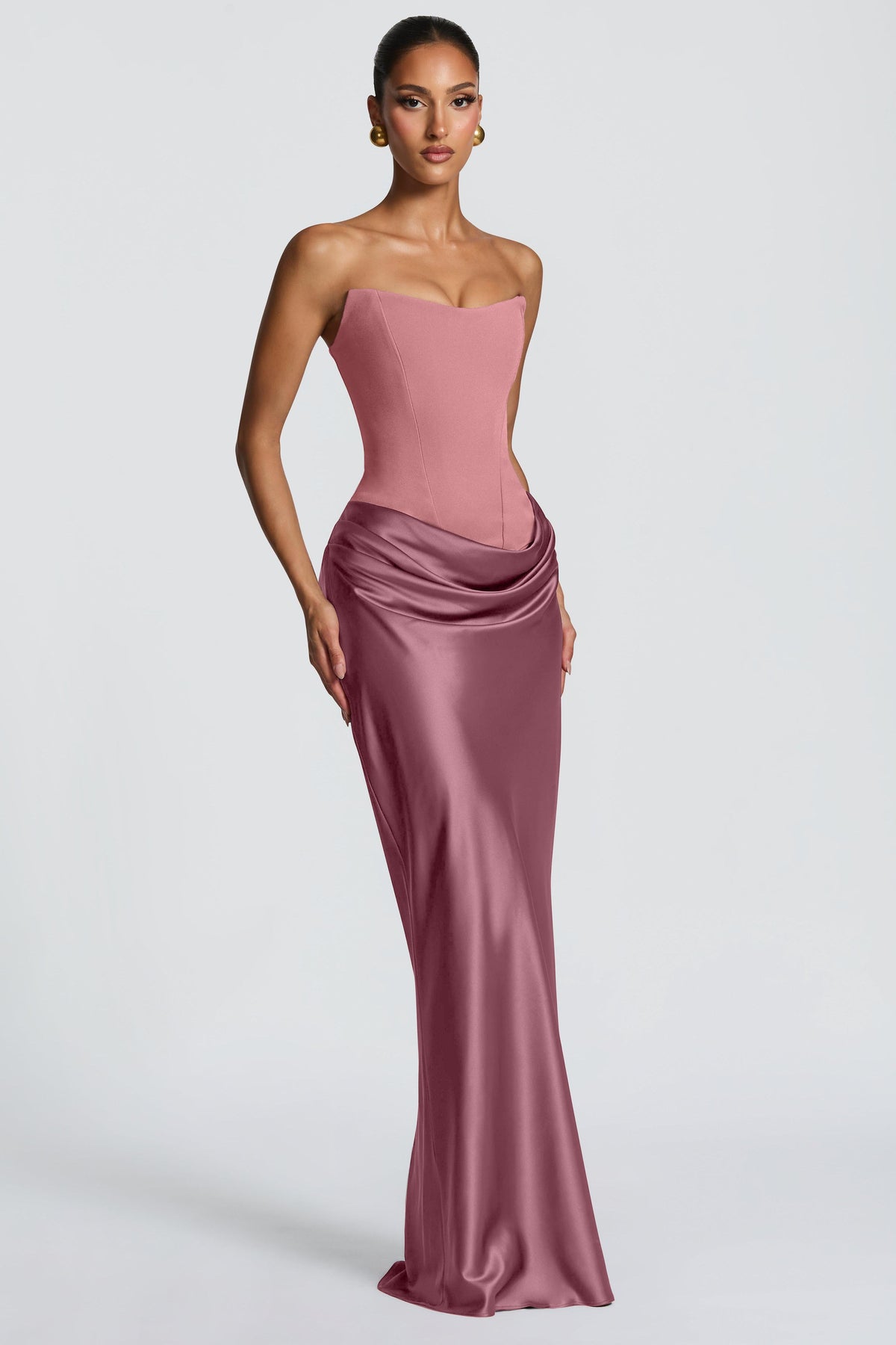 Women's Satin Look Tie-Up Maxi Dress