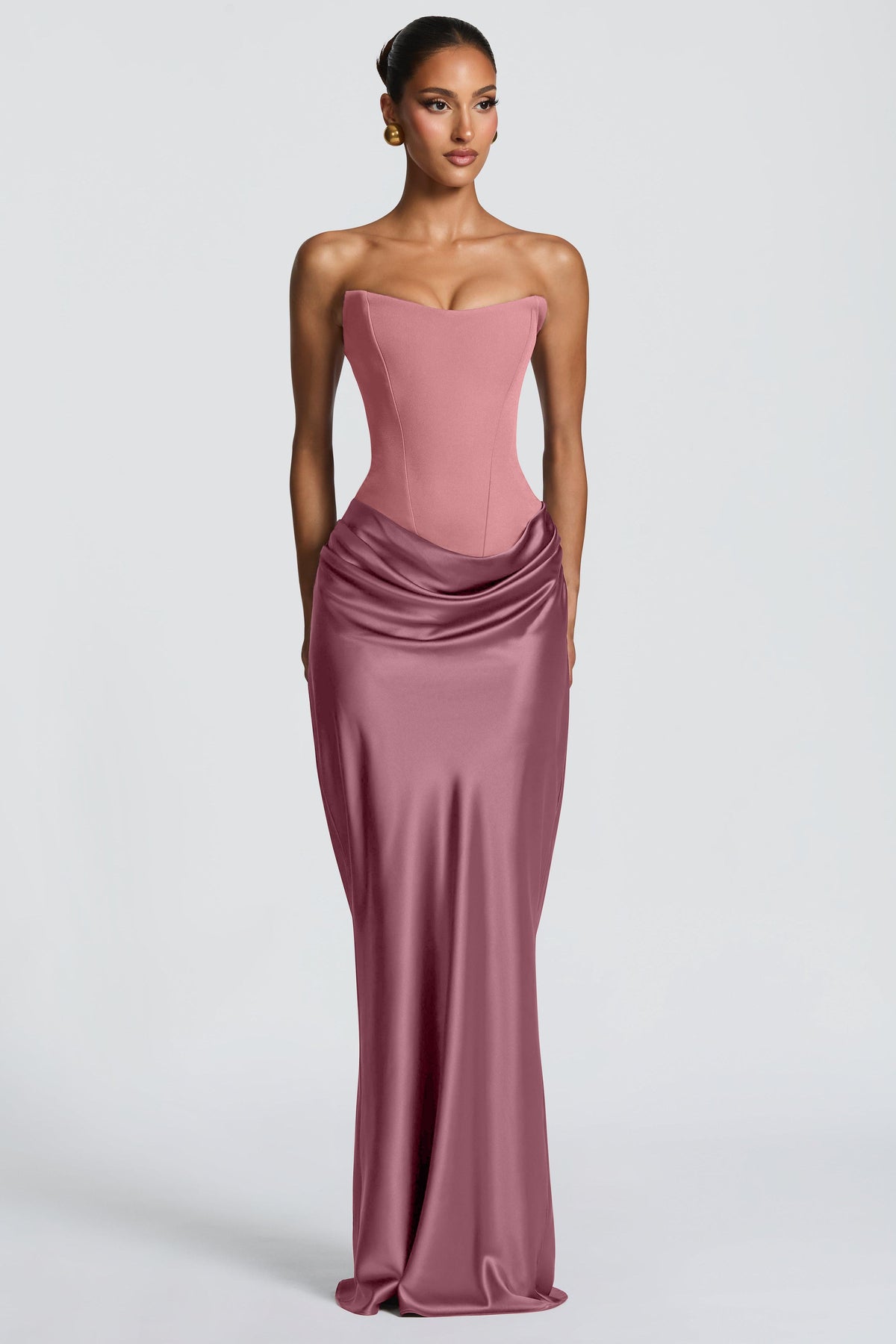 Women's Satin Look Tie-Up Maxi Dress
