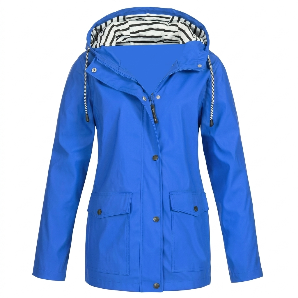Women's Waterproof Hooded Jacket – Water-Resistant and Windproof
