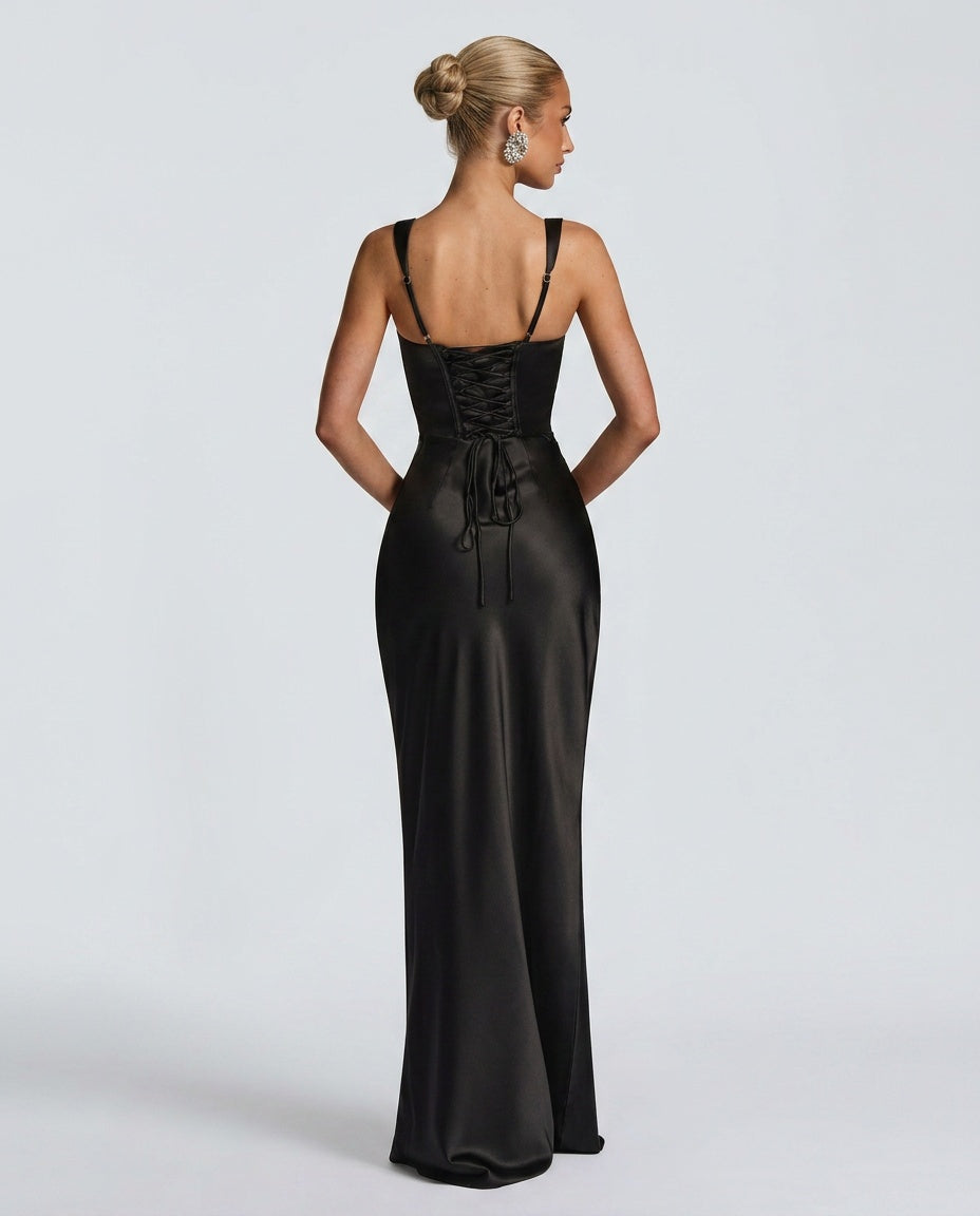 Women's Sleeveless Sequin Maxi Dress – Floor Length Evening Dress