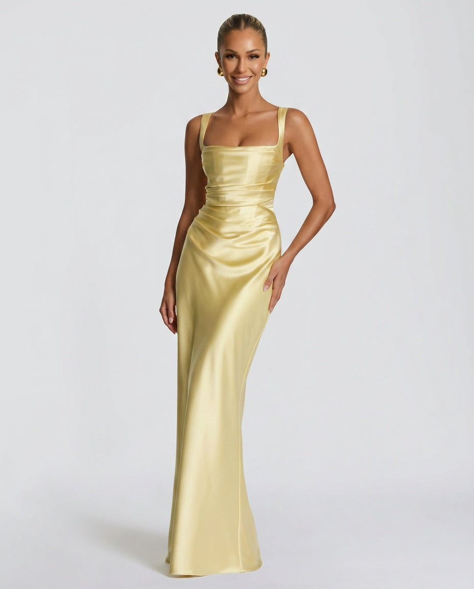 Women's Sleeveless Sequin Maxi Dress – Floor Length Evening Dress