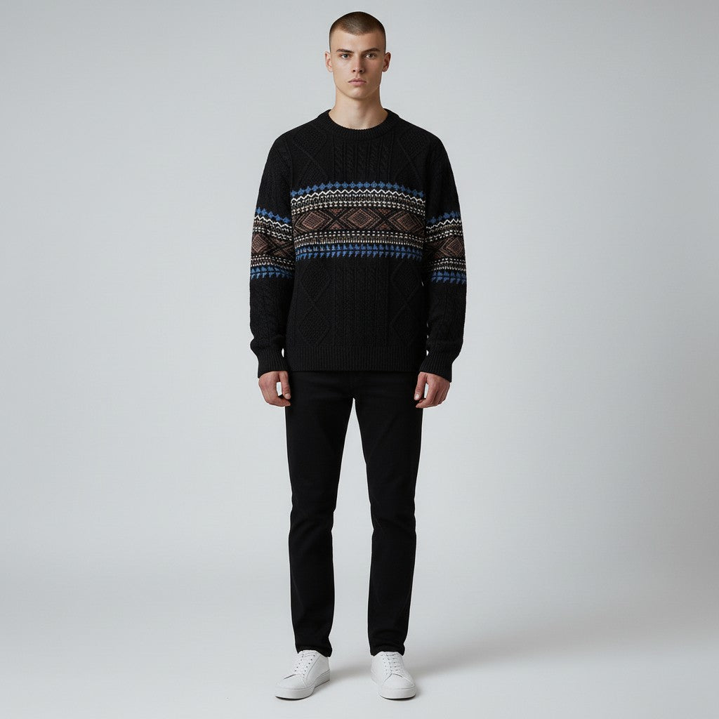 Men's Nordic Knit Jumper – Chunky Crew Neck