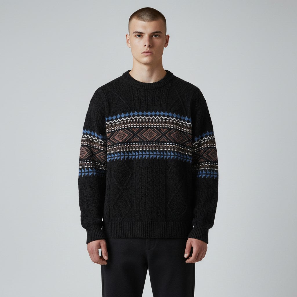 Men's Nordic Knit Jumper – Chunky Crew Neck
