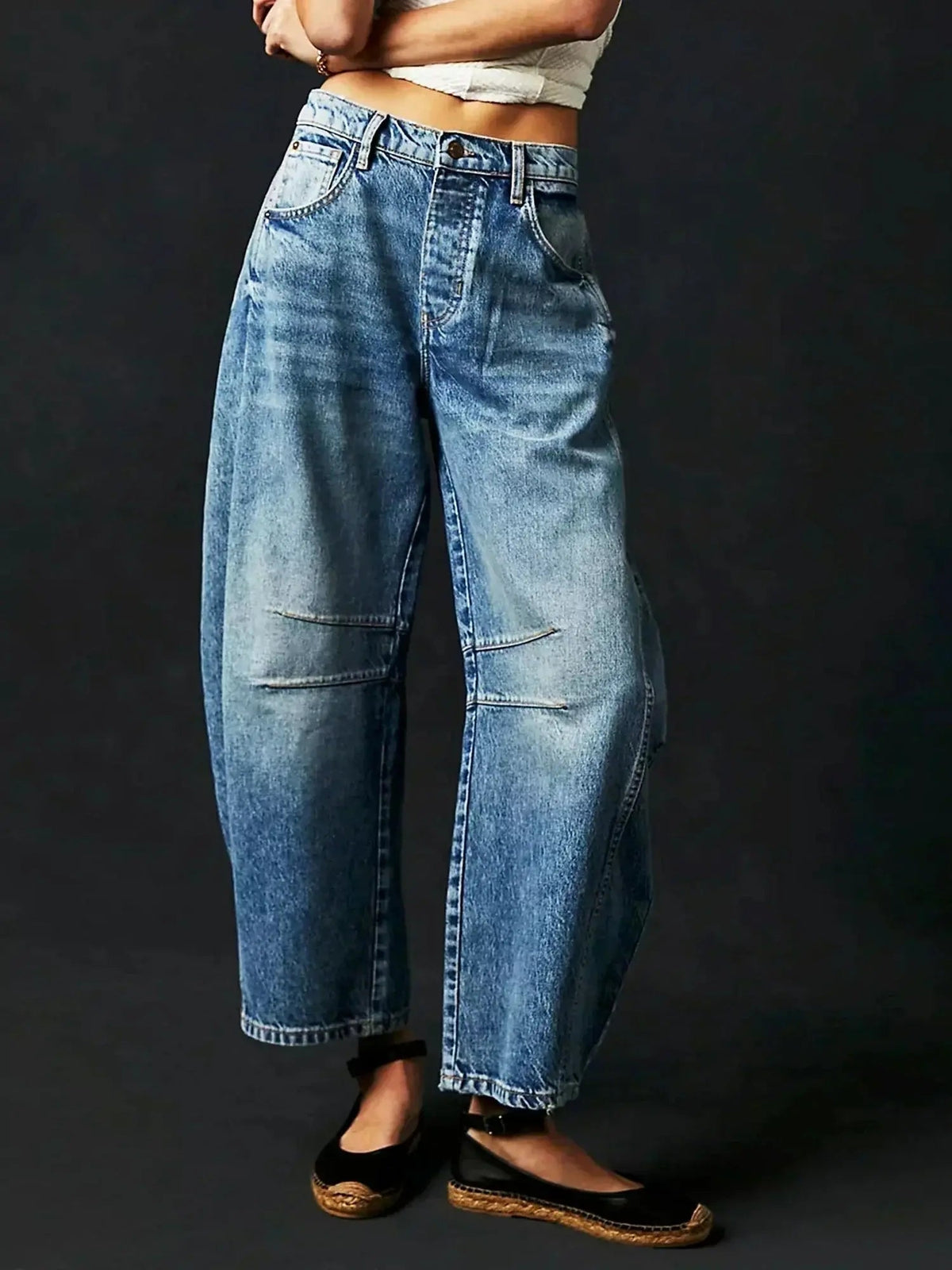 Women's Wide Leg High Waist Leopard Print Jeans