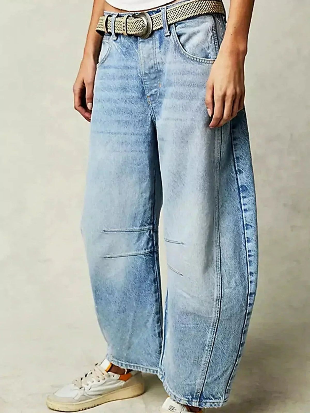 Women's Wide Leg High Waist Leopard Print Jeans