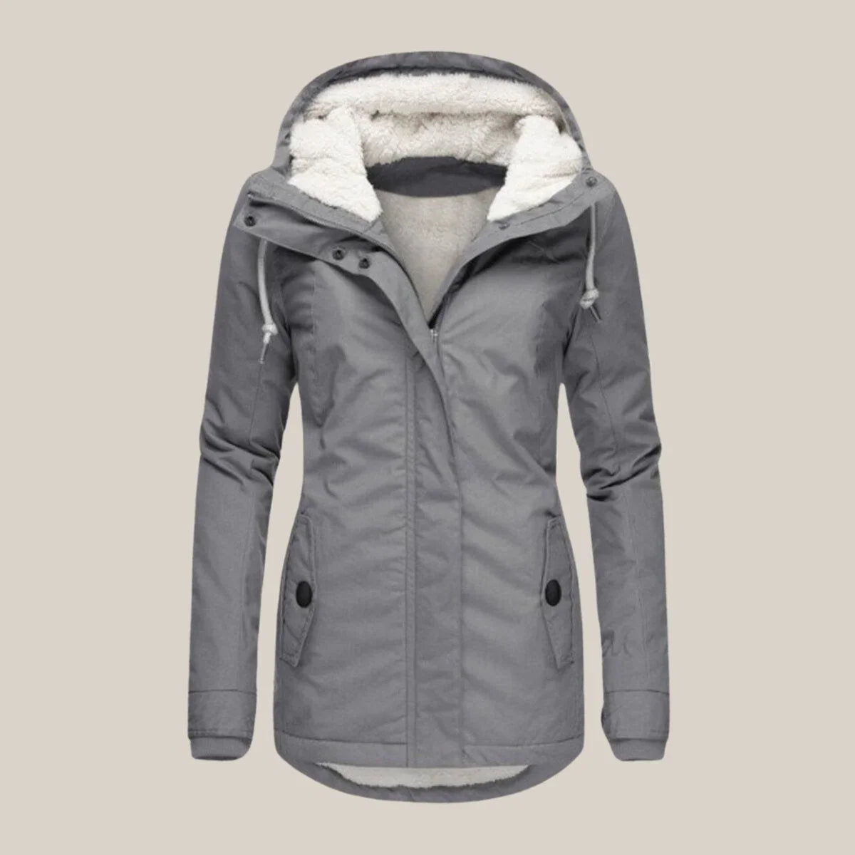 Women's Sherpa Lined Hooded Quilted Jacket – Fleece Winter Coat