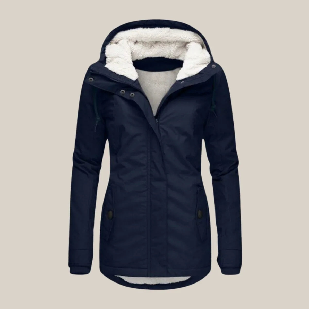 Women's Sherpa Lined Hooded Quilted Jacket – Fleece Winter Coat