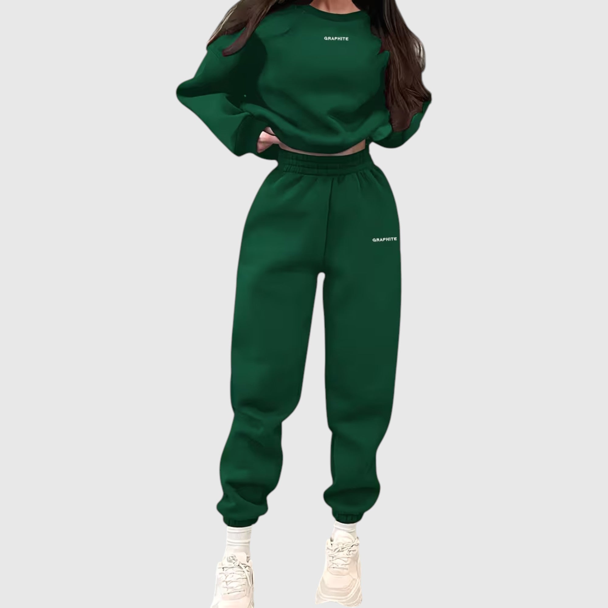 Hazel | Women's Loose Fit Embroidered Tracksuit Two-Piece Lounge Set