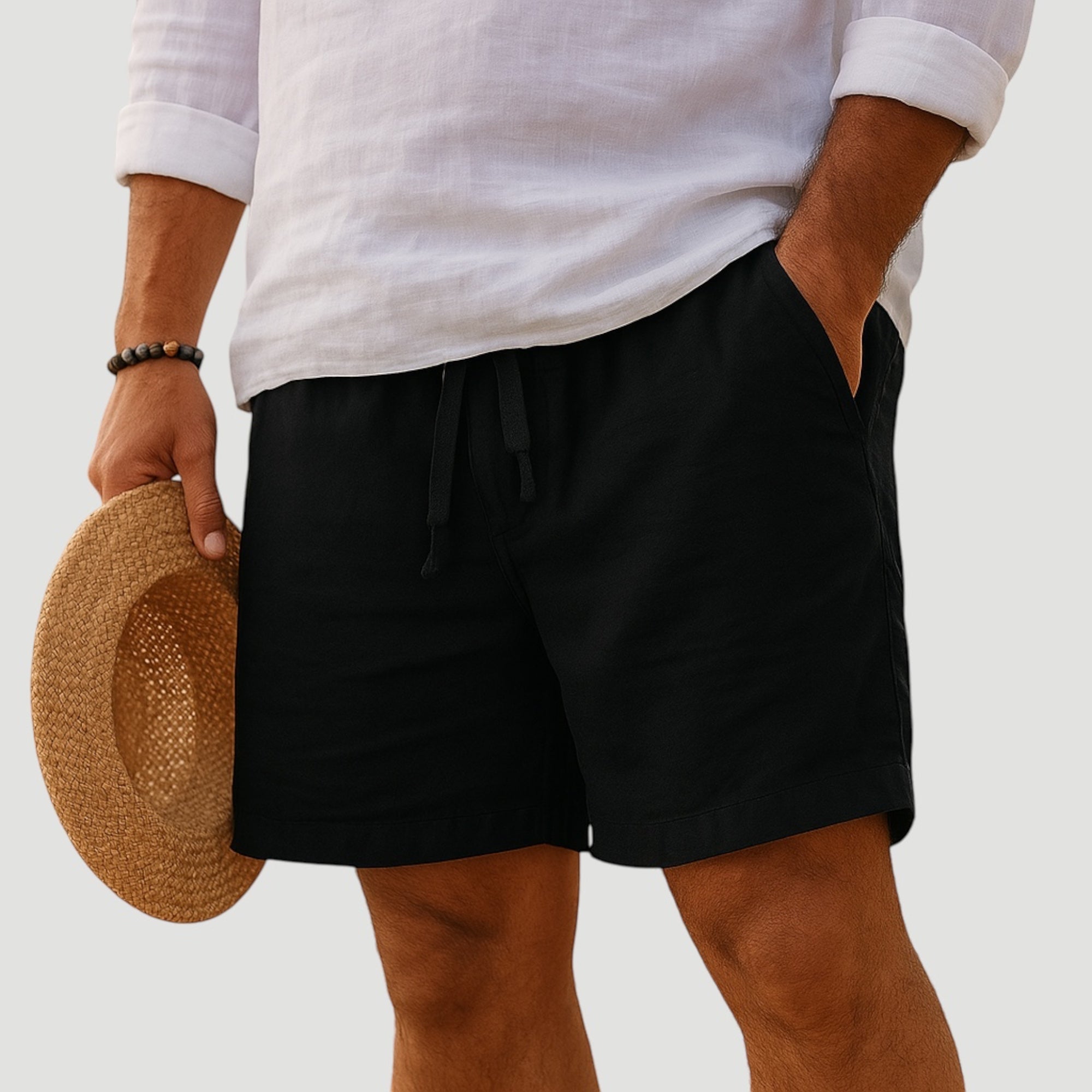 Ellmont London | Men’s Linen Shorts Essentials  Lightweight Summer Comfort Fit