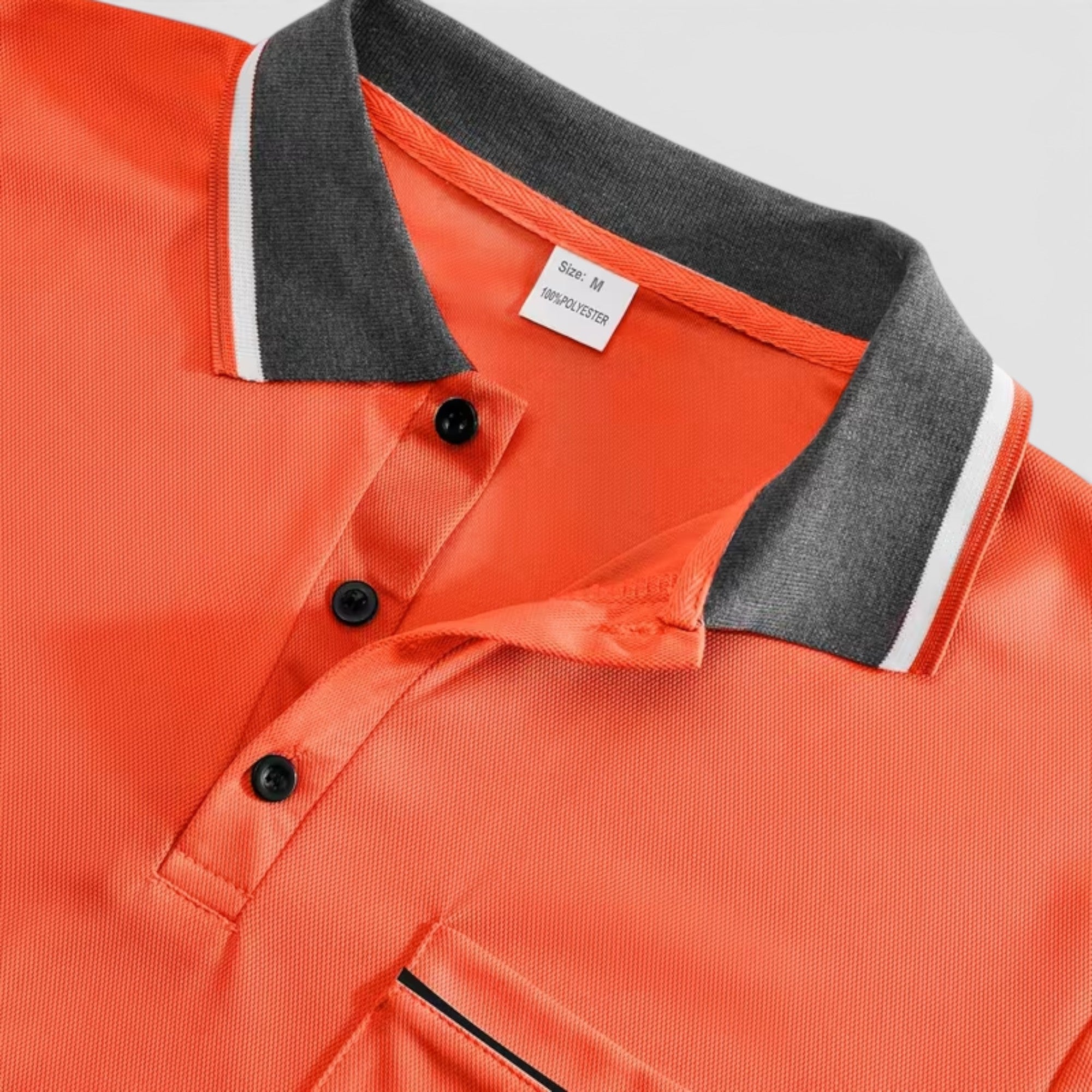 Ellmont London | Men's Long Sleeve Polo Shirt Contrast Collar Regular Fit Button Up