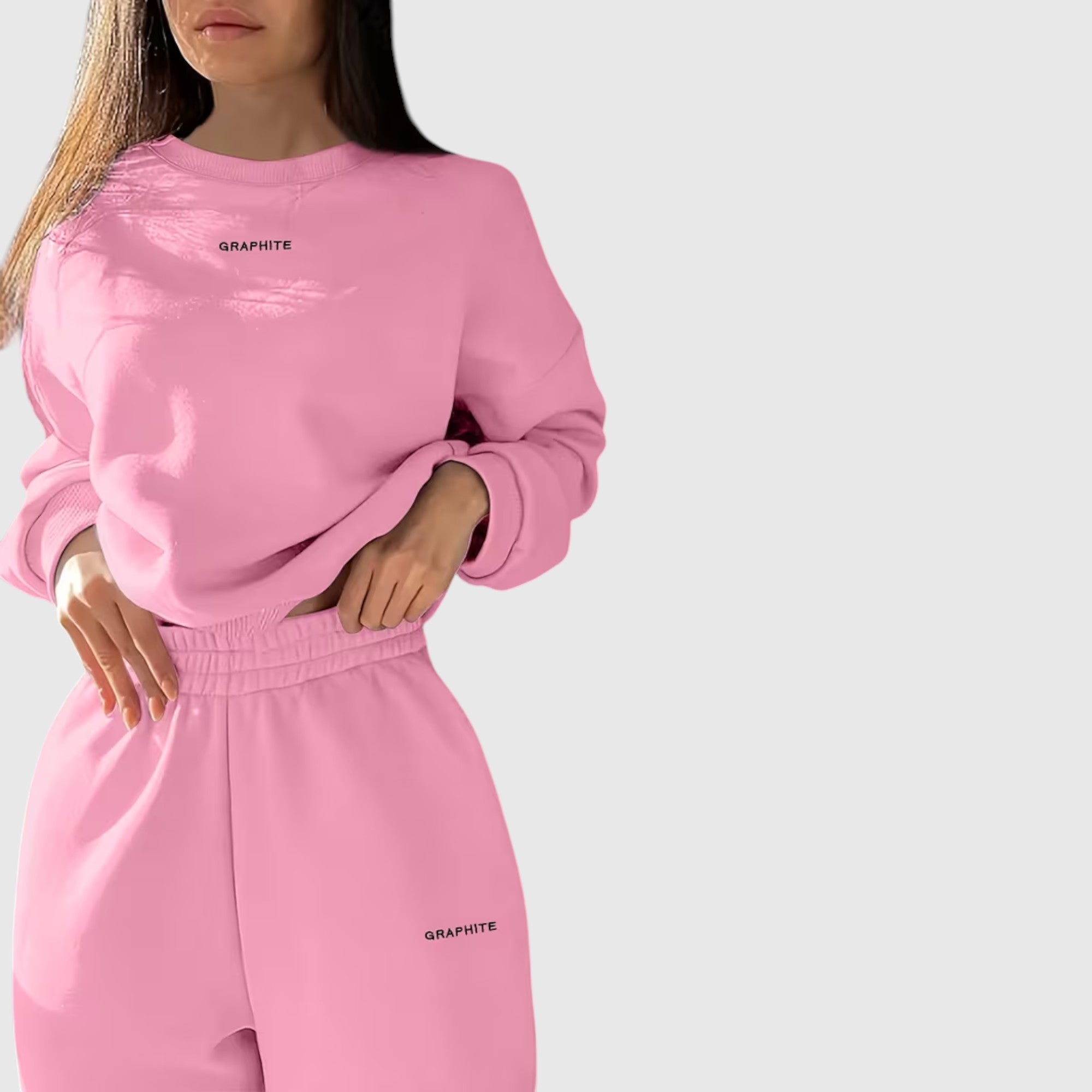 Hazel | Women's Loose Fit Embroidered Tracksuit Two-Piece Lounge Set