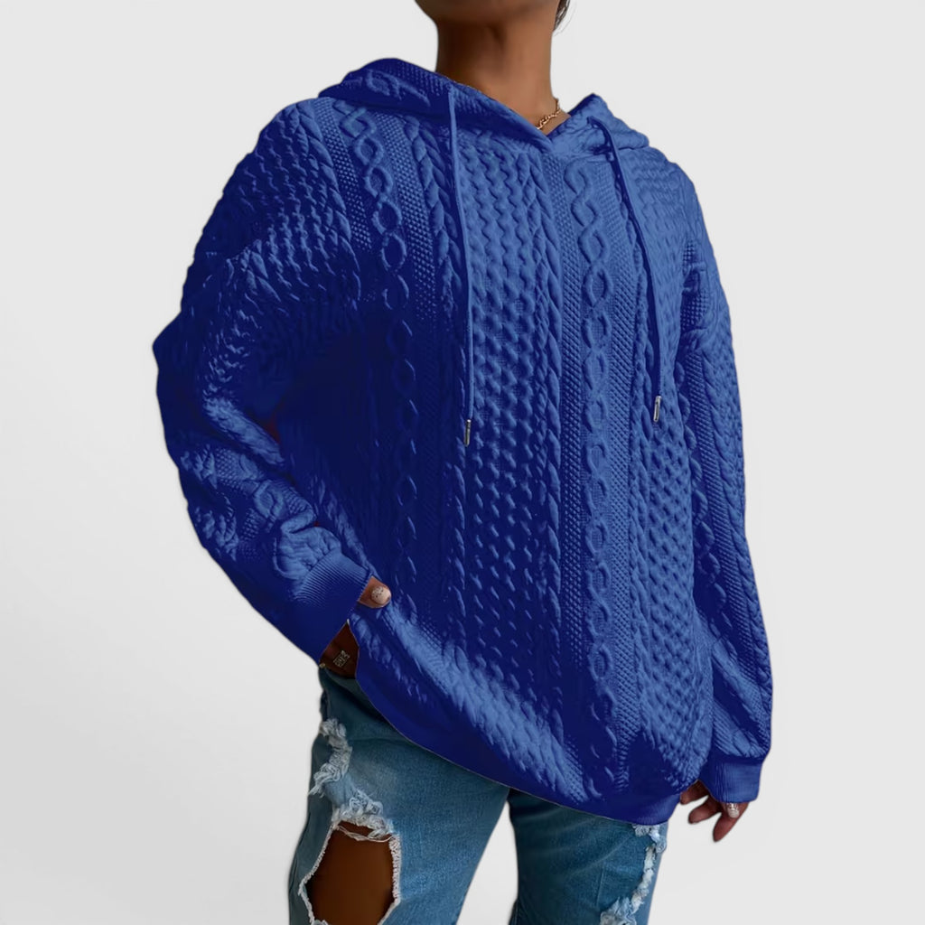 Ellmont London | Women's Plus Size Long Sleeve Hoodie Relaxed Fit Sweatshirt