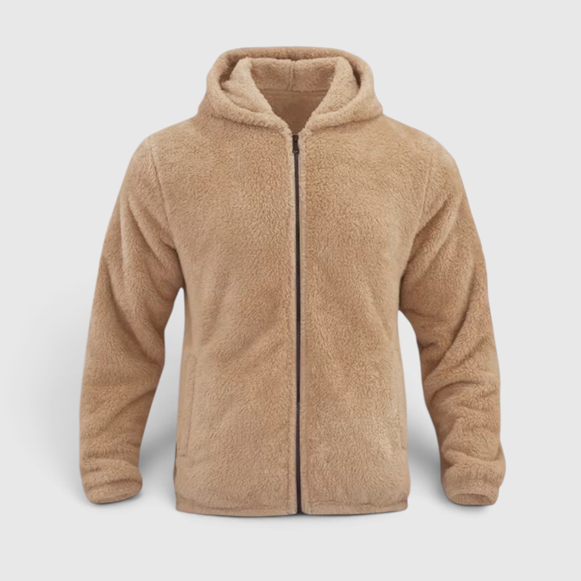 Jasper | Men's Warm Zip Up Teddy Jacket – Hooded Plus Size Outerwear