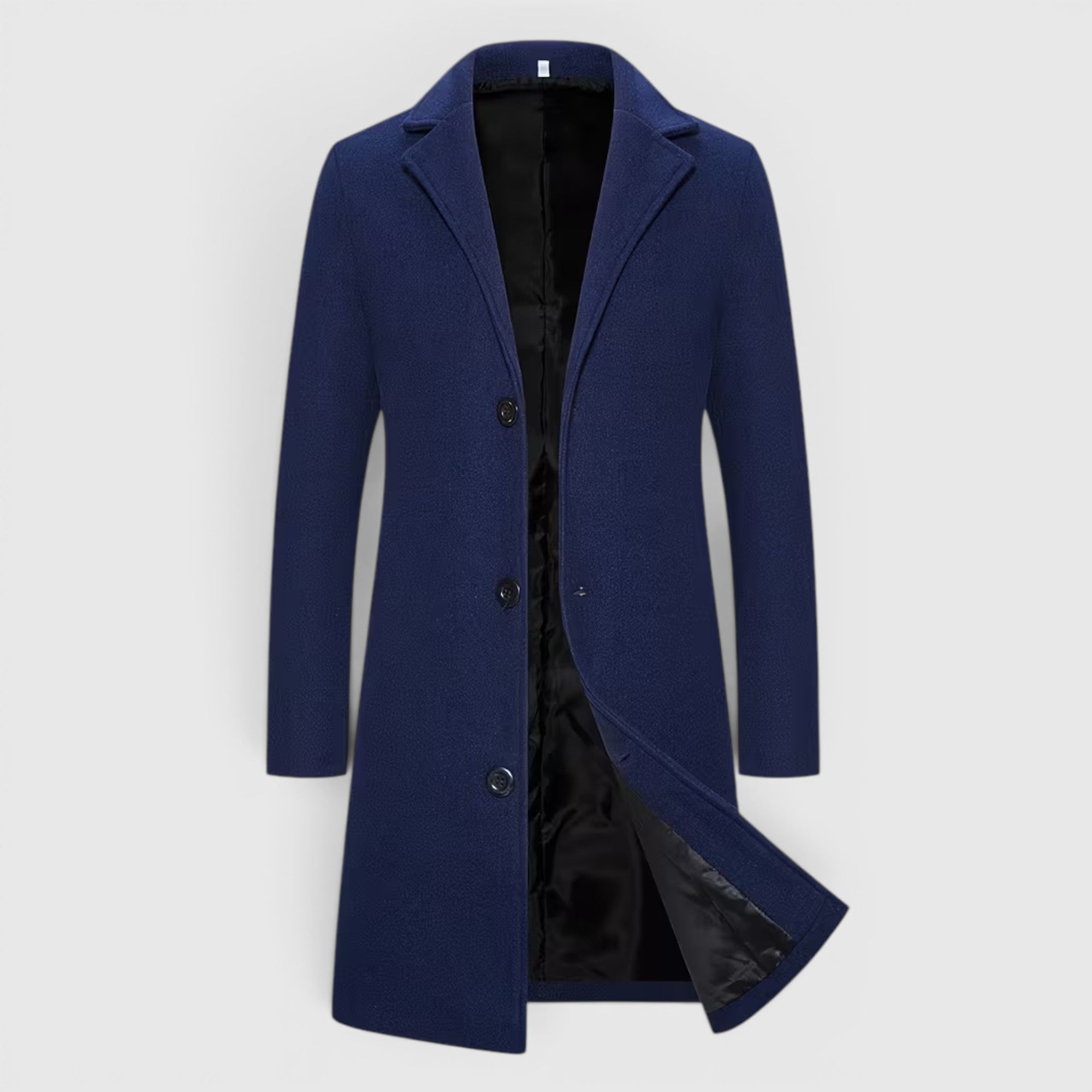 Ellmont London | Men's Trench Coat Single-Breasted Long Winter Overcoat