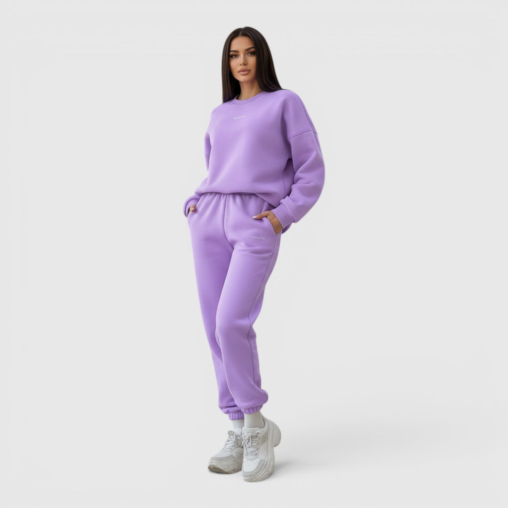 Hazel | Women's Loose Fit Embroidered Tracksuit Two-Piece Lounge Set