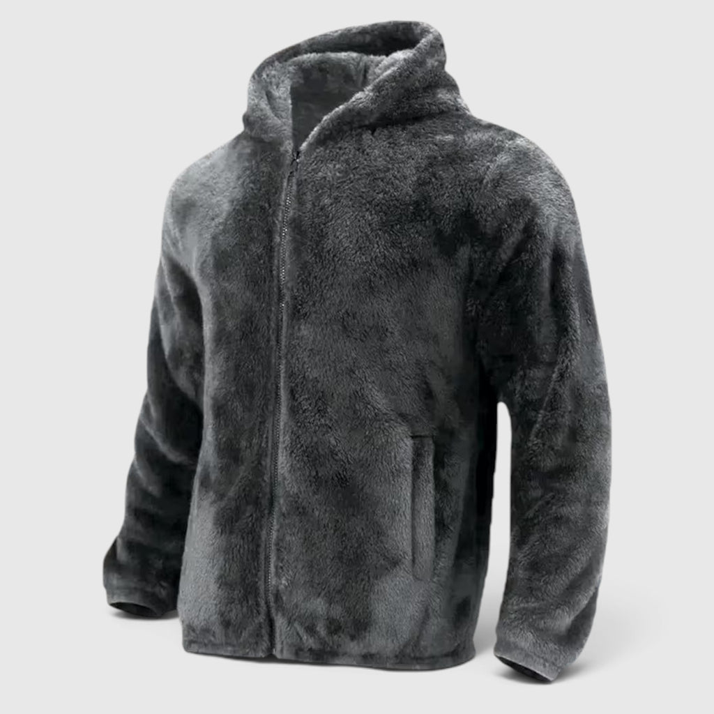Jasper | Men's Warm Zip Up Teddy Jacket – Hooded Plus Size Outerwear