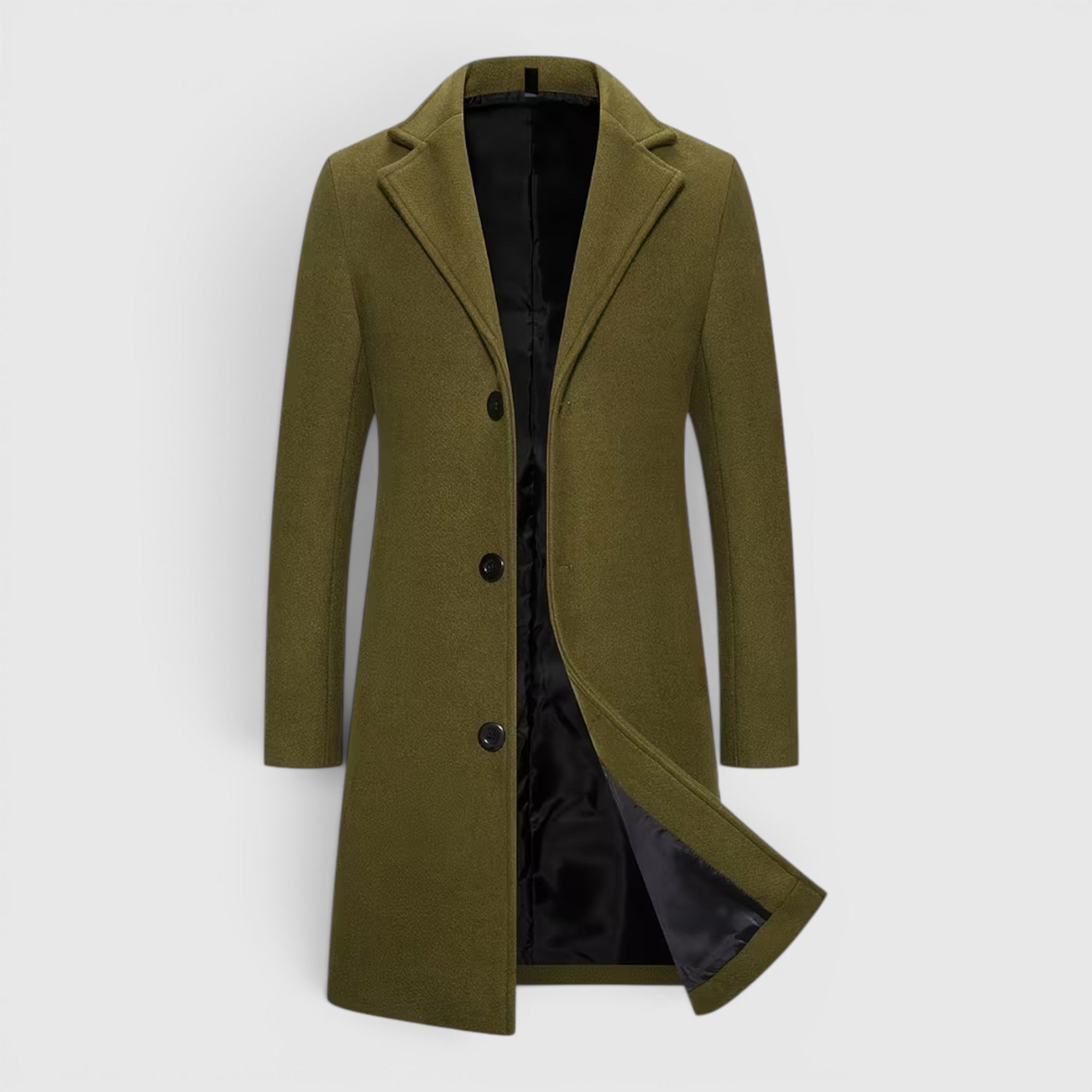 Ellmont London | Men's Trench Coat Single-Breasted Long Winter Overcoat