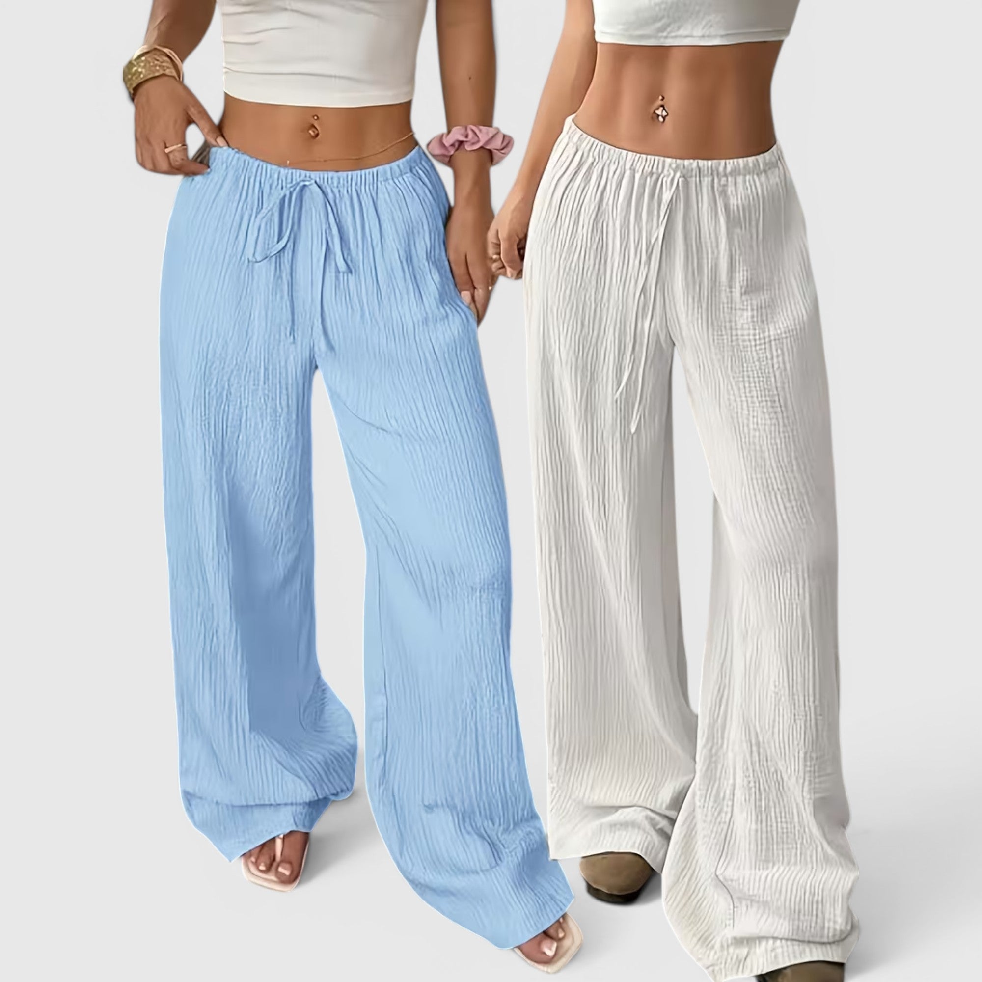 Greta | Women's Loose Straight Leg Trouser Set Lightweight Casual Outfit