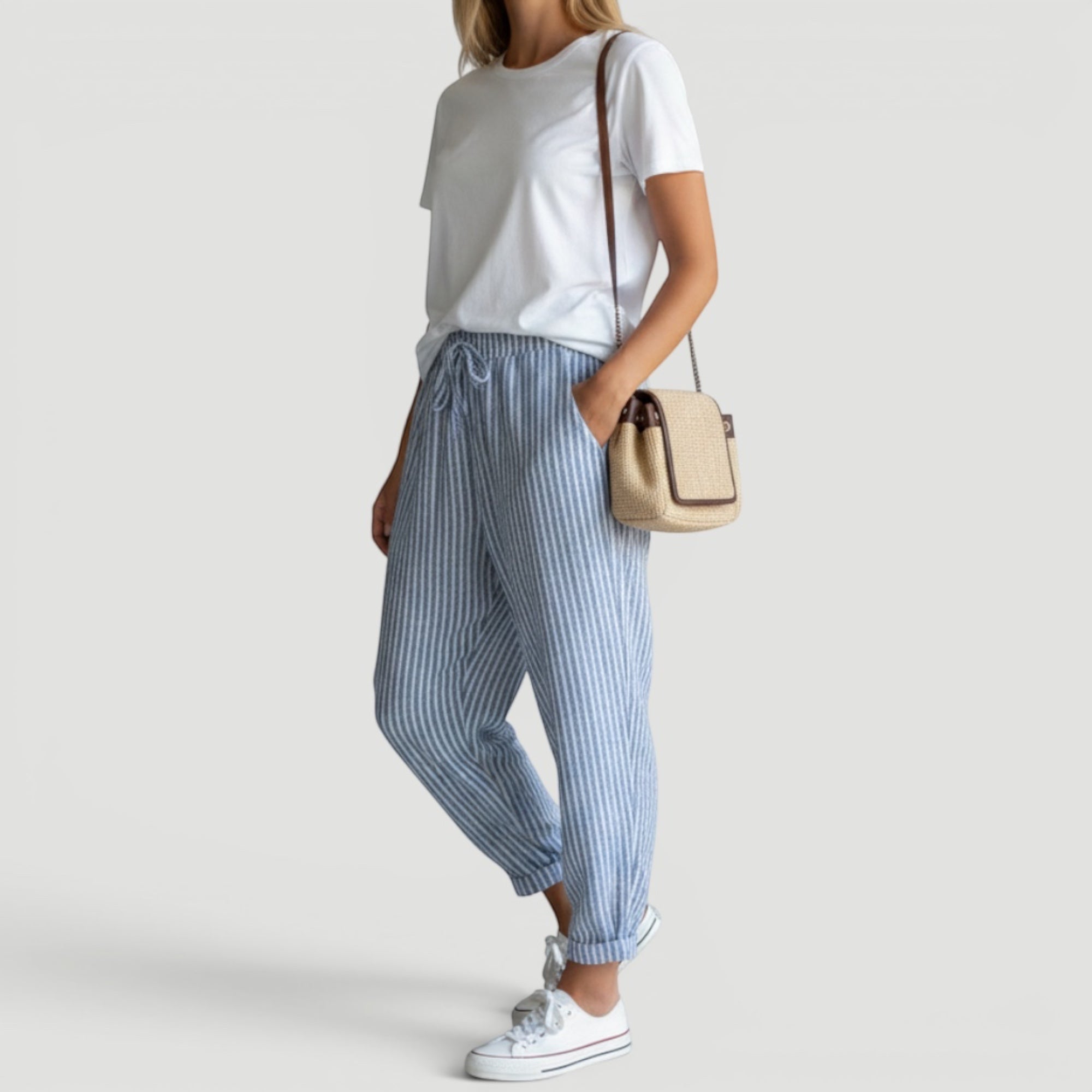Ellmont London | Women's Lightweight Holiday Trousers Relaxed Wide summer Leg Fit