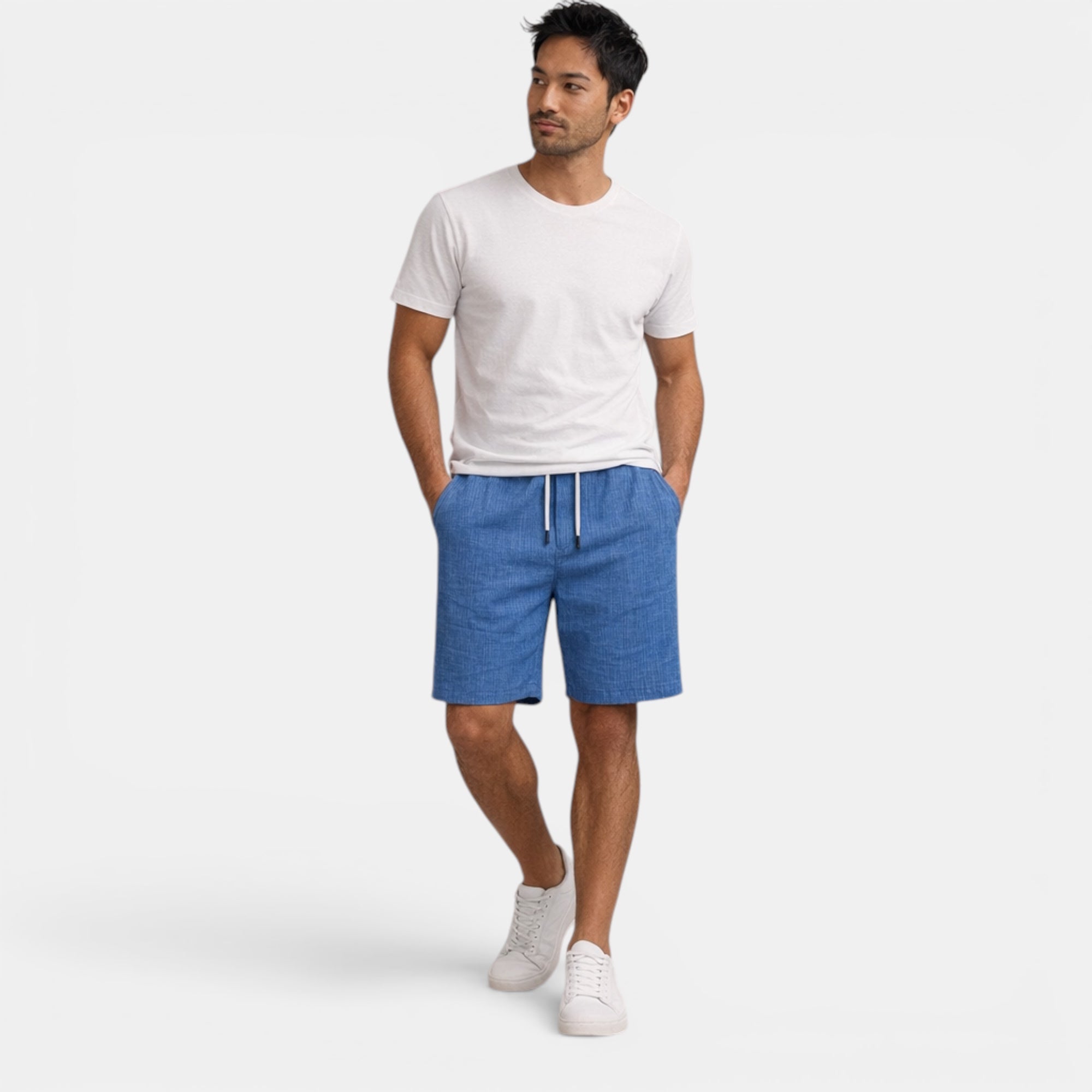 Ellmont London | Men's Breathable Casual Linen Summer Shorts Regular Fit