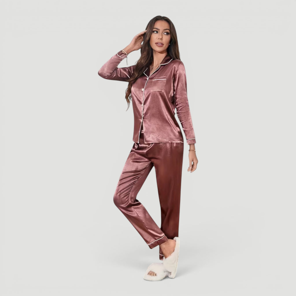 Ellmont London | Women’s Elegant Two Piece Pajama Lounge Set
