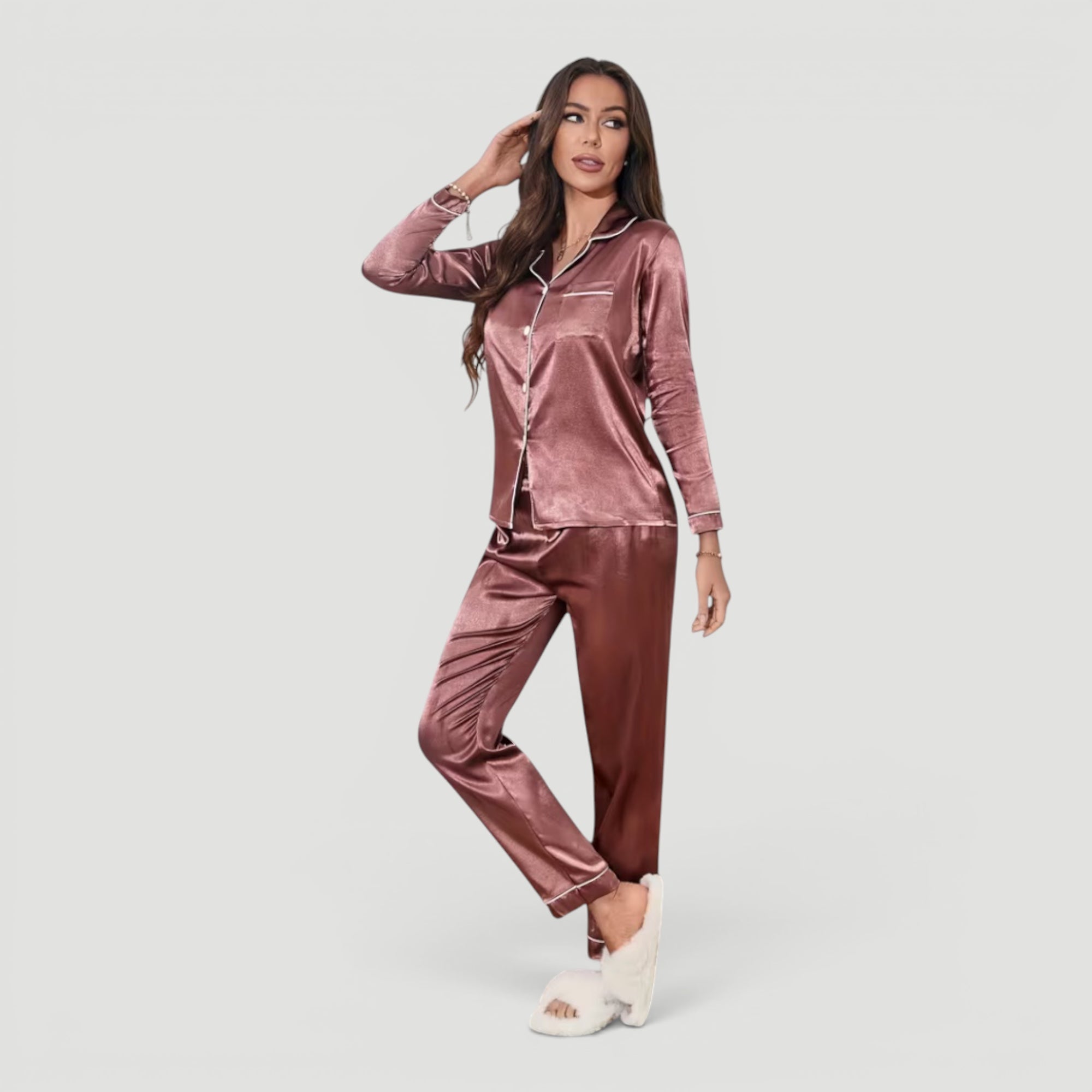 Ellmont London | Women’s Elegant Two Piece Pajama Lounge Set