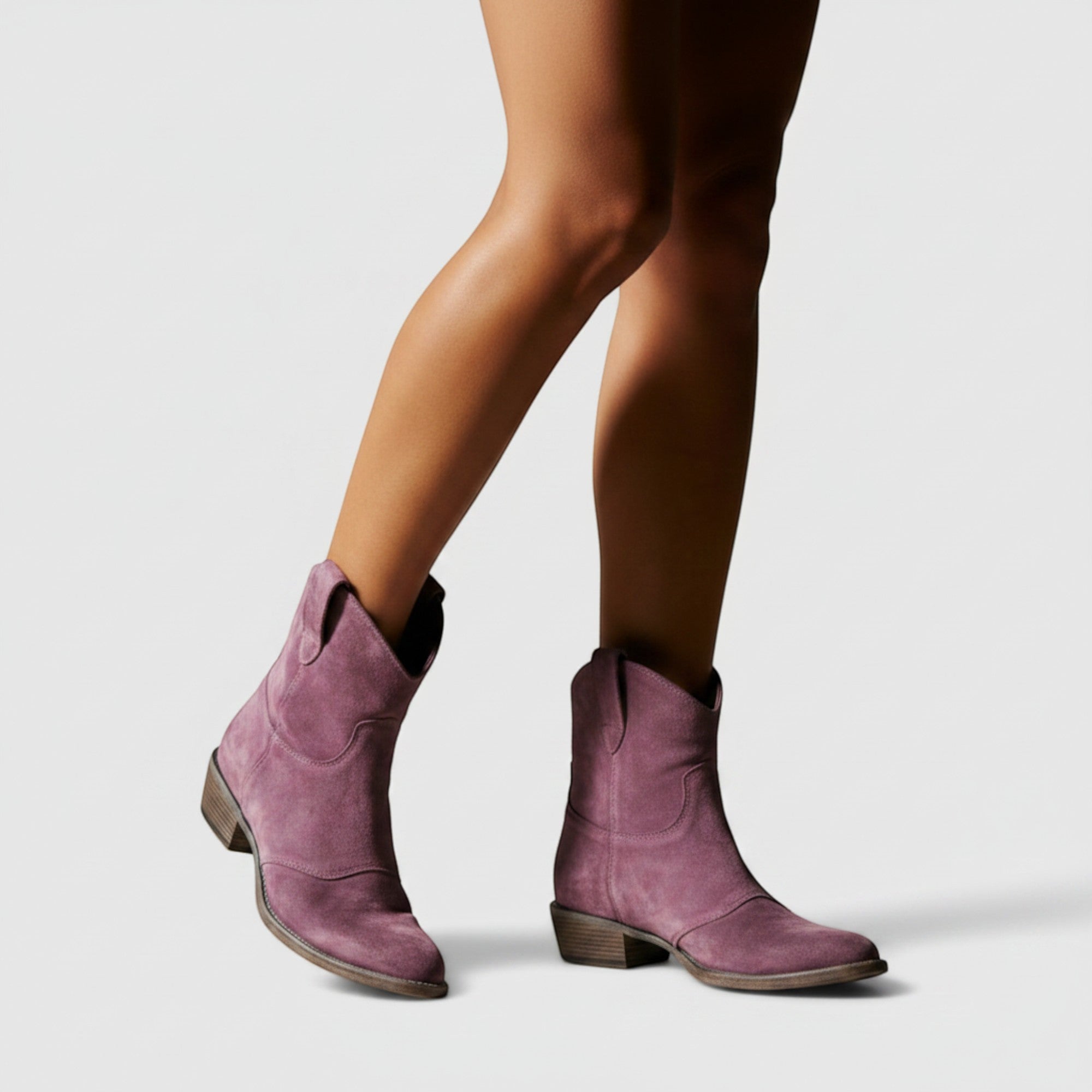 Abigail | Women's Black Ankle Boots Comfortable Suede Western Boots