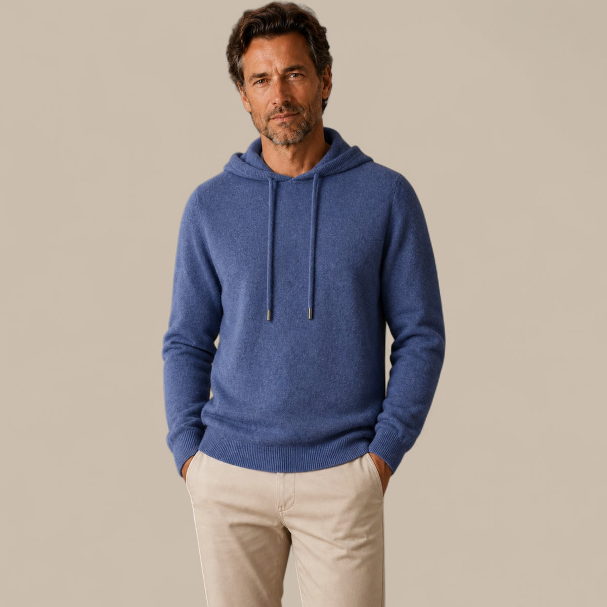 Daniel | Men's Cashmere-Look Hooded Sweater - Knitted Pullover