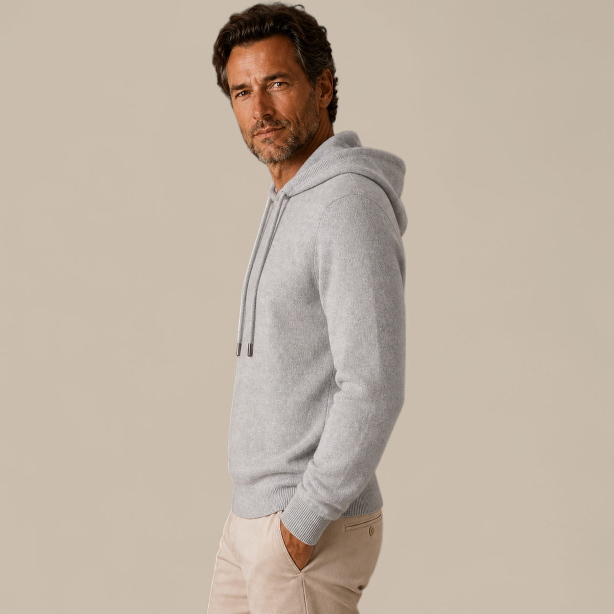Daniel | Men's Cashmere-Look Hooded Sweater - Knitted Pullover