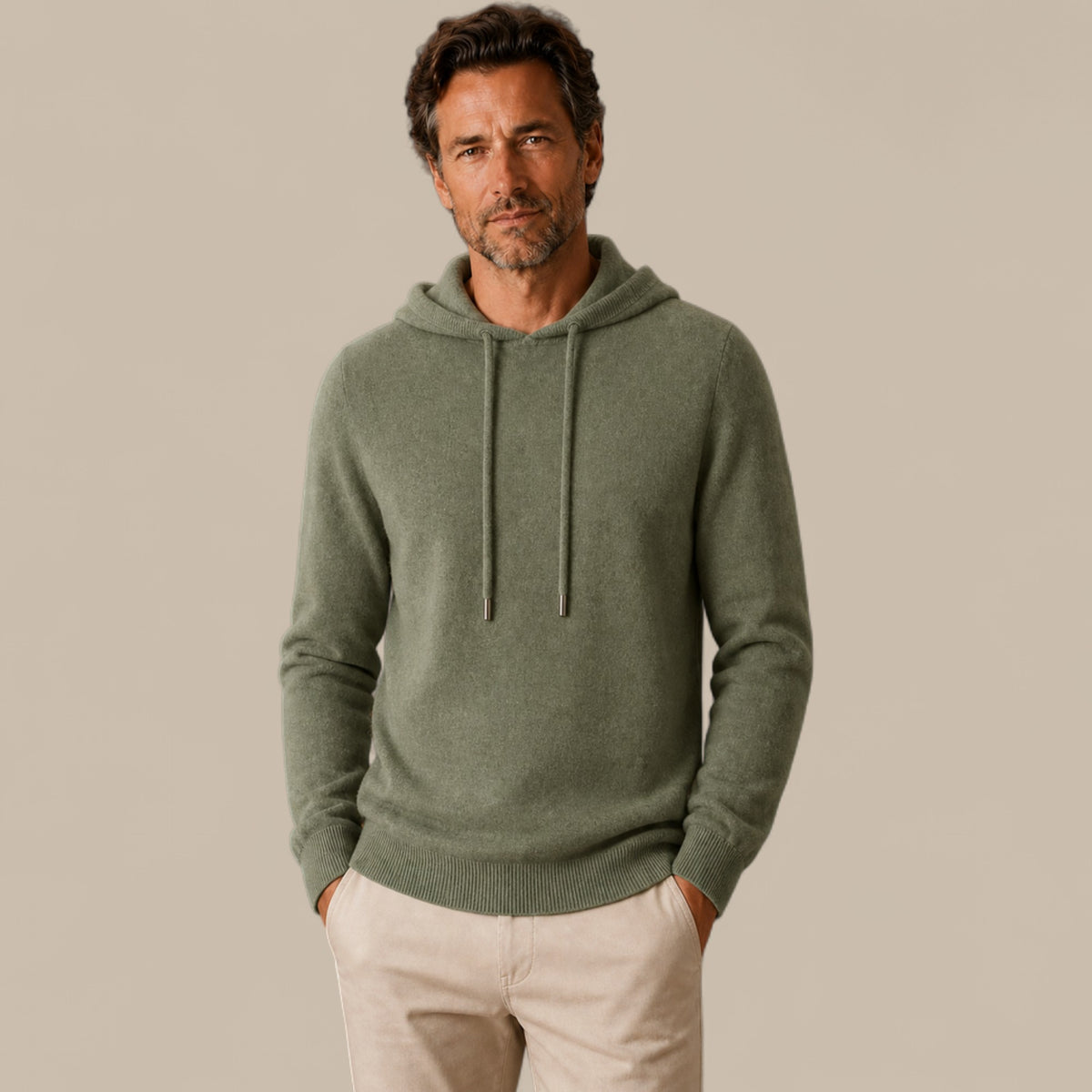Daniel | Men's Cashmere-Look Hooded Sweater - Knitted Pullover
