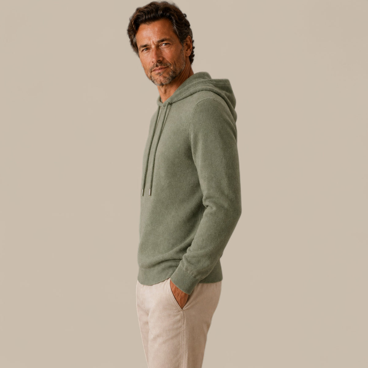 Daniel | Men's Cashmere-Look Hooded Sweater - Knitted Pullover