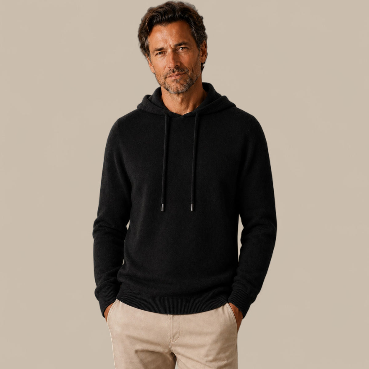 Daniel | Men's Cashmere-Look Hooded Sweater - Knitted Pullover