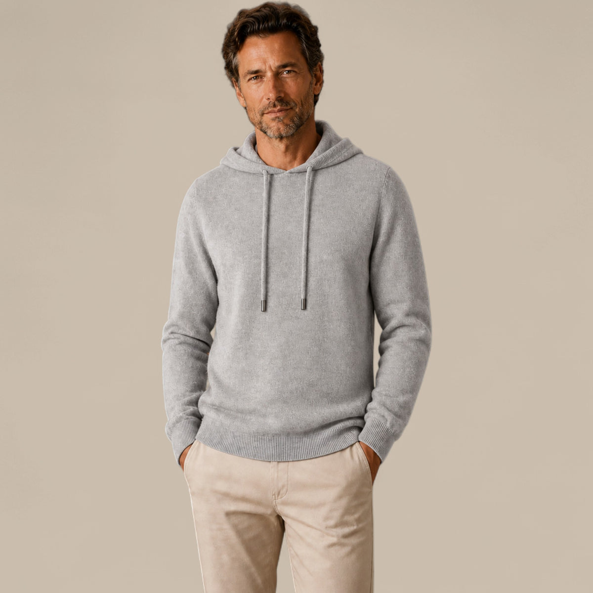 Daniel | Men's Cashmere-Look Hooded Sweater - Knitted Pullover